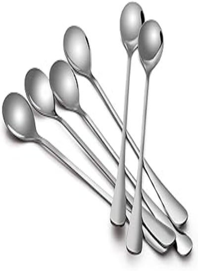 Buy Sweese 6-Piece Coffee Spoons, 7.5 Inches Tea Spoons Long Handle Iced Teaspoons, Stainless Steel Cocktail Stirring Spoons in Egypt