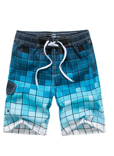 Buy Sports Loose Breathable Swimming Short Blue in UAE