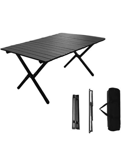 Buy Folding Camping Table with Carry Bag,Foldable Roll up Portable Table Large Carbon Steel Waterproof Table for Outdoor Camping Picnic Backpacking Beach BBQ Cooking Garden in Saudi Arabia