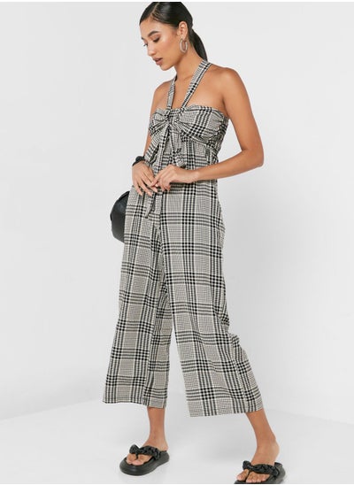 Buy Checked Cut Out Detail Jumpsuit in Saudi Arabia