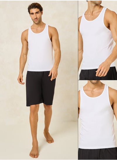 اشتري Pack of 2 - Cotton Stretch Scoop Neck Vest في السعودية