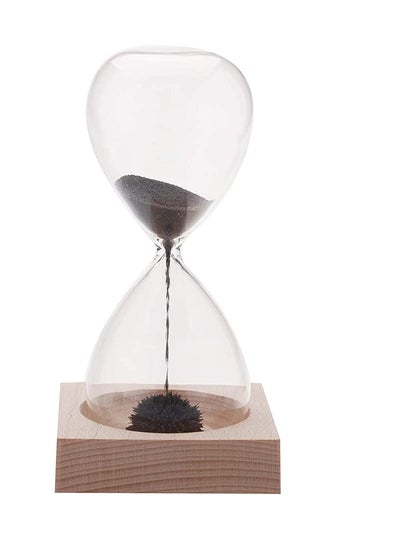 Buy Magnetic Hourglass   Magnetic Sand Timer Hourglass Toy Home Office Desktop Decoration Dispaly Time Assistant with Wooden Base in UAE