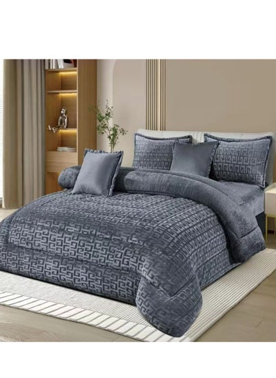 Buy Luxury Royal Winter Comforter Set 4 Pieces One And A Half Double-sided Fur Queen Size 220x170 cm in Saudi Arabia