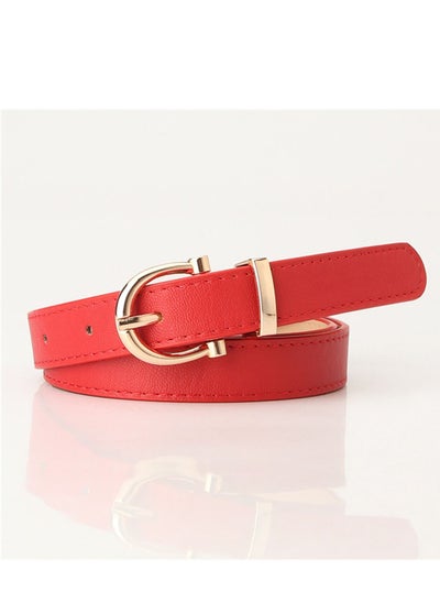 اشتري Fashion Student Jeans Accessorize With Skinny Belt Clothing 104cm Red في الامارات