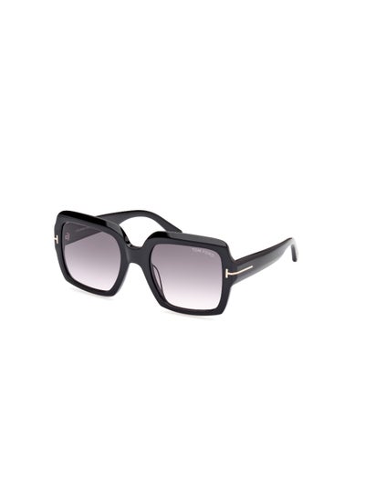 اشتري Women's Square Shape Acetate Sunglasses FT108201B54 Lens Size: 54 Millimeter - Shiny Black في السعودية