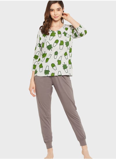 Buy Printed Top & Pyjama Set in Saudi Arabia