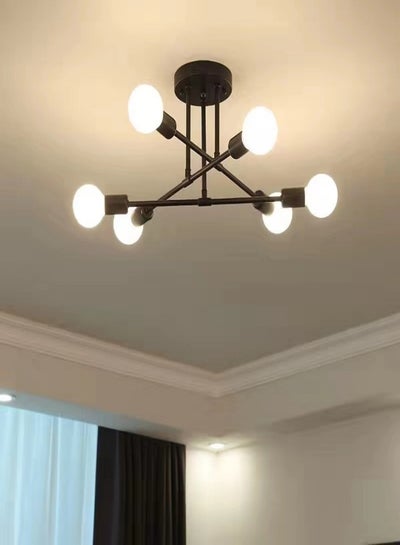Buy Black Semi Flush Mount Ceiling Lights Fixture,Bulbs Not Included in UAE