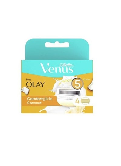 Buy Venus Comfort Glide Coconut Razor Blade With Olay For Women 4 Pieces in Egypt