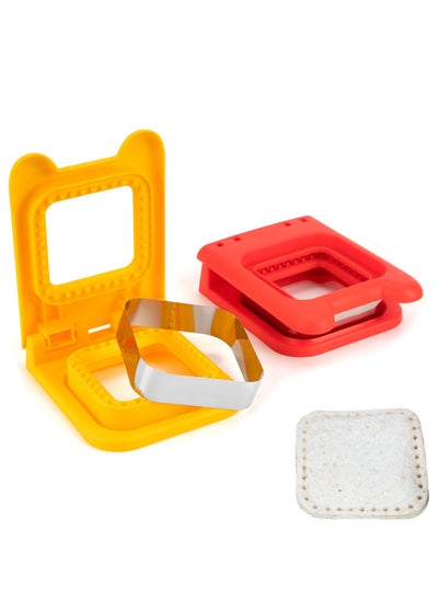 اشتري Sandwich Cutter and Sealer, DIY Decruster Sandwiches Pocket Sandwiches, Uncrustables Maker Sandwich Cutters Set, Made of Great PP and Stainless Steel, for Lunchbox and Bento, Easy to Clean (Red) في الامارات