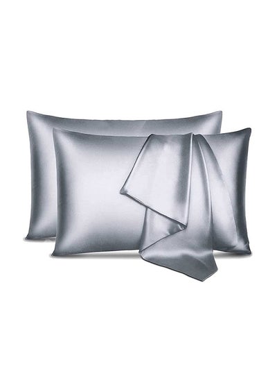 اشتري 2-Piece Sheet Luxury Silky Satin Pillow Case Set في السعودية