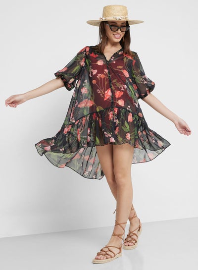 Buy Floral Print Beach Dress in UAE