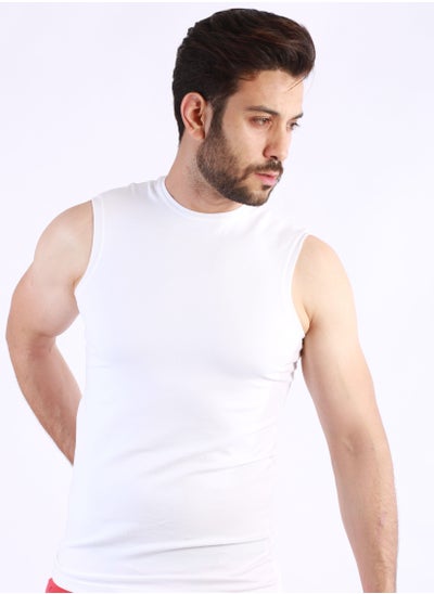 Buy Masters For Men Undershirt Round Neck And Cut - White in Egypt