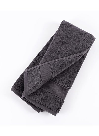 Buy Micro Pleat Hand Towel, Dark Grey - 630 GSM, 50x80 cm in UAE