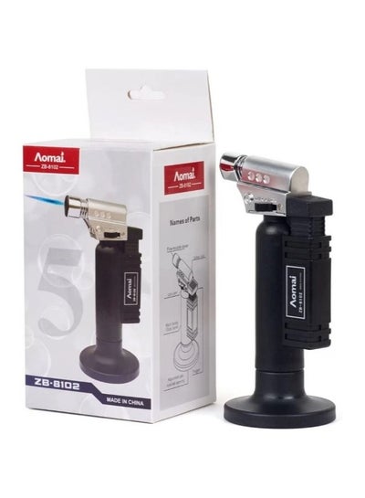 Buy Aomai ZB-8102 Butane Torch,Kitchen Torch Cooking Torch Creme Brulee Torch, Refillable Adjustable Flame Lighter with Safety Lock for DIY, Creme, Brulee, BBQ and Baking(Butane Gas Not Included) in Egypt