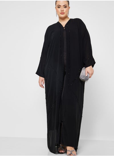 Buy V-Neck Embellished Abaya in UAE