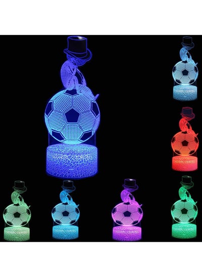 Buy 16 Color Change Decor Lamp Desk Table Football 3D Illusion Night Lights with Remote & Smart Touch, Gifts for Boys,Girls in Saudi Arabia