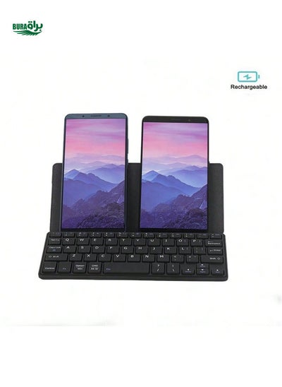 Buy JOMAA Jomaa Foldable Bluetooth Wireless Keyboard Portable Wireless Phone Keyboard With Stand Holder Rechargeable Ultra Slim Keyboard For Smartphone Tablet in Saudi Arabia