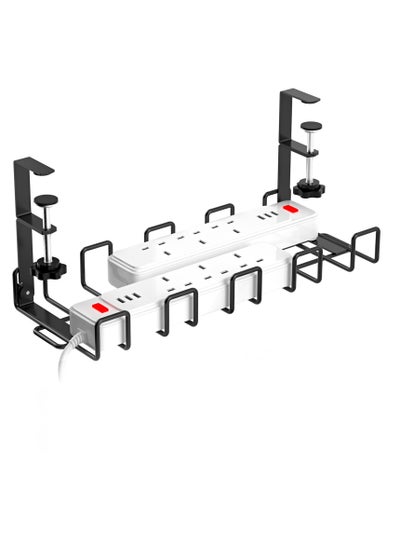 Buy Under Desk Cable Management Tray, Cable Management Box, Cord Organizer for Desk, 15.7" No Drill Wire Organizer Cable Management Tray, Cable Tray Organizer for Desk, Black 1 Pack in UAE