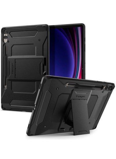 اشتري Tough Armor Pro Samsung Galaxy Tab S9 Plus Case Cover (2023) 12.4 inch Premium Shockproof Protective Hard Shell Case with Kickstand and S Pen Holder - Black في الامارات