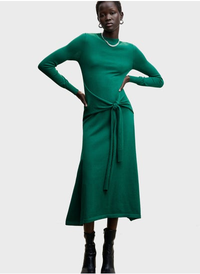 Buy Tie Detail Knitted Dress in UAE