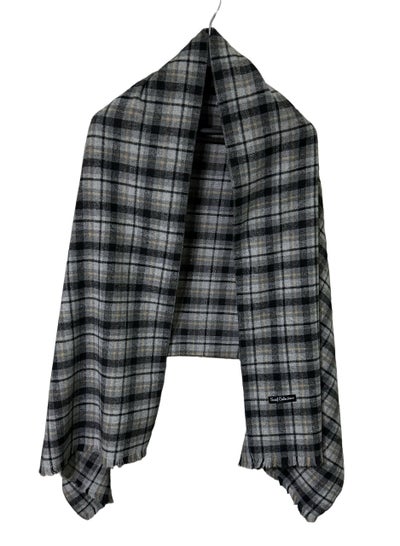 Buy Plaid Check/Carreau/Stripe Pattern Winter Scarf/Shawl/Wrap/Keffiyeh/Headscarf/Blanket For Men & Women - XLarge Size 75x200cm - P06 Grey in Egypt