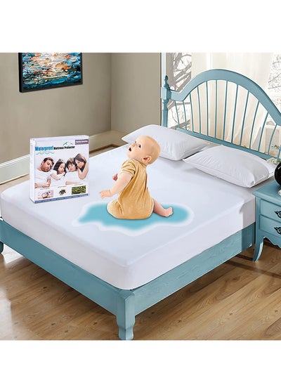 Buy Mattress Protector Full Size Waterproof Mattress Cover Soft Breathable Noiseless in Saudi Arabia