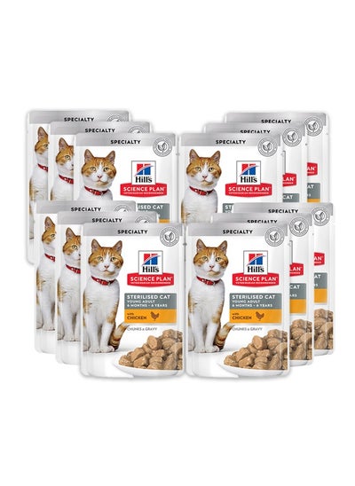 اشتري Sterilised Cat Adult Cat Wet Food With Chicken - 12x85g في الامارات