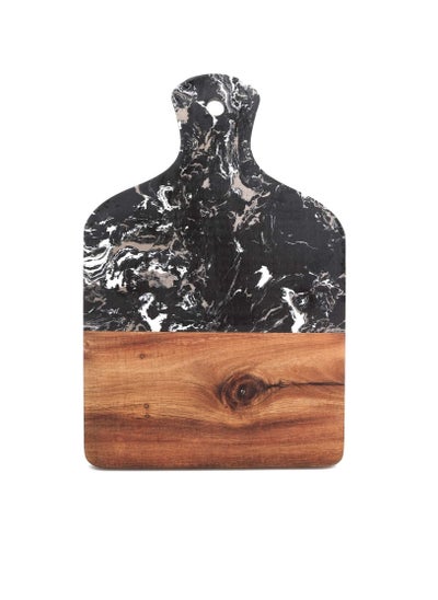 Buy Marble and Wood Cutting Board Block Chopping Board Charcuterie Cheese Carving Serving Suitable for Kitchen Restaurants Dining Room and Baking in Saudi Arabia