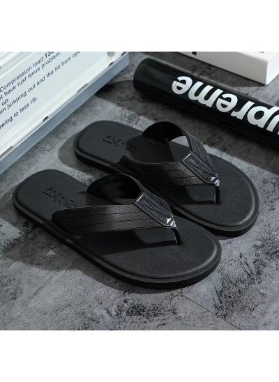 Buy New Flip-flops Womens Non-slip Flip-flops Flip-flops Outwear Fashionable Seaside Beach Shoes Holiday Cyber Celebrant Summer SandalsFlip Flops Pure Black Belt Flip Flops Pure Black Belt in Saudi Arabia