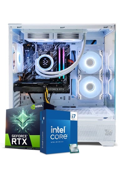 Buy True Nort Gaming PC, Intel Core i7-12700F, RTX 3060, 16GB RAM, 512GB SSD+ 1TB HDD, Liquid Cooler 240MM, Window 11 Pro, White Case in UAE