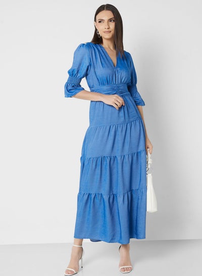Buy Puff Sleeve Tiered Dress in Saudi Arabia
