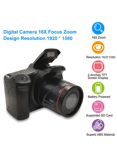 اشتري Digital Camera 16X F-ocus Zoom Design Resolution 1920*1080 Supported S D Card 4 * AA Batter-y Powered Operated for Photos Taking S-tudio في السعودية