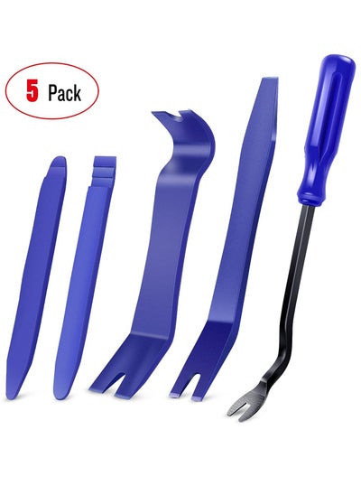 Buy 5PCS Pry Off Removal Tool Car Blue Set, Fastener Removal Tool Car Tool Easy to Remove Car Stereo, Door Panel, Fastener, Mold, Dashboard in Saudi Arabia