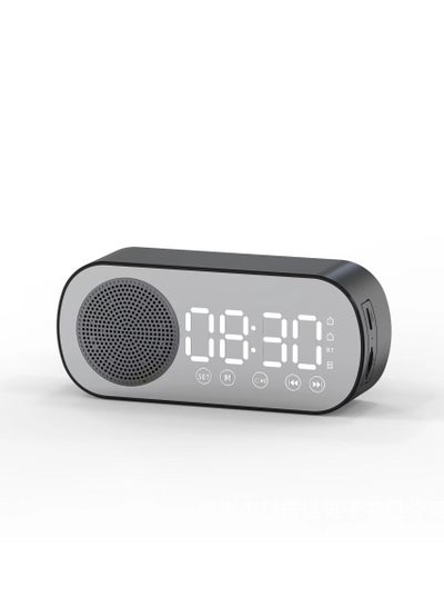 Buy New Intelligent Bluetooth Audio Mirror Alarm Clock Music Small Speaker Black in Saudi Arabia