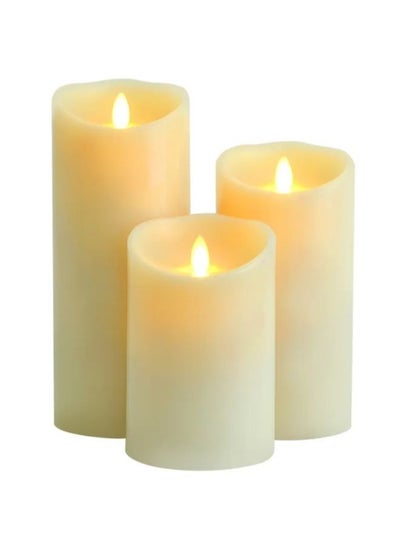 Buy Flameless Candle - 3 Pcs Led Battery Operated Plastic Candles in UAE