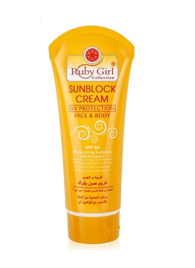 Buy Ruby Girl Sun Block SPF 60 Cream For Face And Body With Vitamin E  170 ml in Saudi Arabia