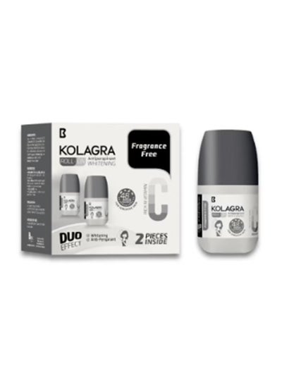 Buy Kolagra whitening Roll on 2*1 promo pack 1+1 Fragrance Free in Egypt