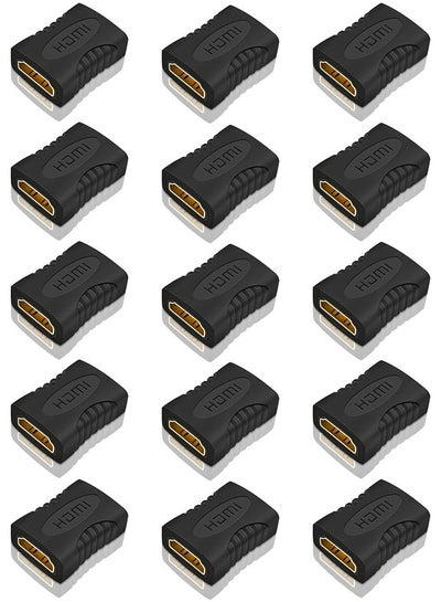 Buy Pack of 15 HDMI Female To Female Coupler Extender Adapter Black in Saudi Arabia