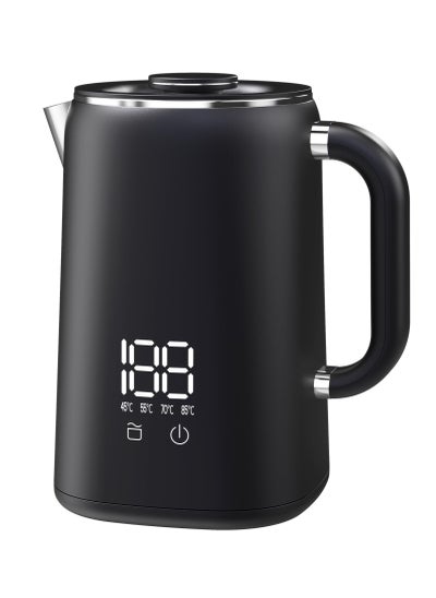 Buy Kettle Stainless Steel 1.7 Litres, Small Kettle with Temperature Setting 45 °C - 100 °C, Automatic Shut-Off, Boil Dry Protection, Overheating Protection, 1500 W, Black in UAE