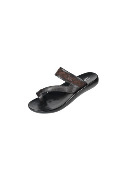 Buy 008-3569 Barjeel Mens FInger grip Sandals 63014 Brown in UAE