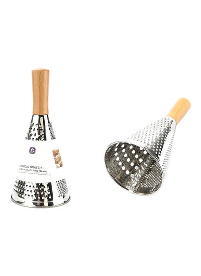 Buy Easy Grip Handle Stainless Steel Conical Grater Silver and Brown 24 cm HB8539KT in Saudi Arabia