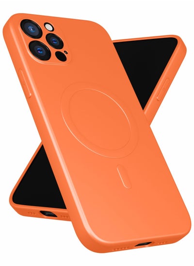 اشتري Protective Phone Case for iPhone 12 Pro Max Compatible with MagSafe, Orange في الامارات