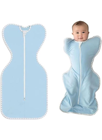 اشتري Baby Swaddle Wrap Swaddle Blanket For 0-3 Months Baby Girls And Boys Receiving Swaddling Wrap Boys Girls Ultra-Soft Newborn Sleeping Wraps for Infant Baby Gift - Blue في الامارات