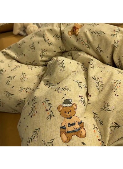 Buy Autumn and winter cartoon bear cotton thickened warm cotton sheet three-piece in Saudi Arabia