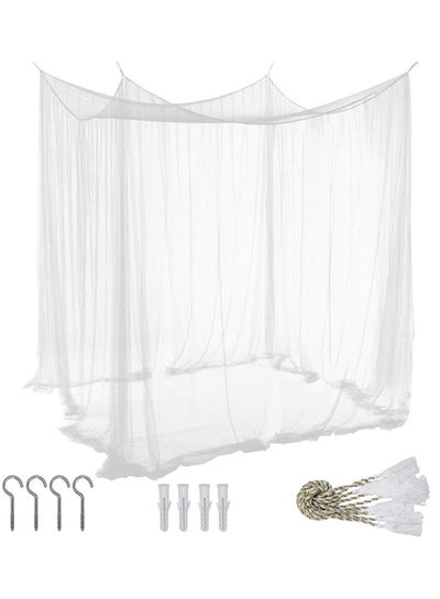 Image showcasing Large Mosquito Net,Double Bed Mosquito Netting,4 Corner Post Canopy Bed ...