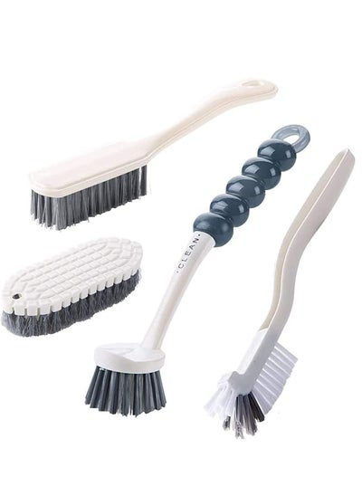 Buy 4 Pack Cleaning Brush Set, Kitchen Cleaning Brush with Handle, Multipurpose Cleaning Brush for Shoe, Bathroom, Tub, Tile in Saudi Arabia