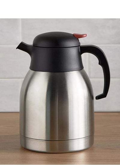 Buy Steel thermos with black handle, 1.2 liters in Saudi Arabia