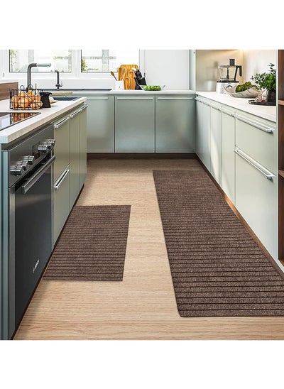 Buy 2 Pcs Kitchen Mat for Floor Anti-Slip Kitchen Rug Washable Kitchen Floor Mat Runner Carpets in Saudi Arabia