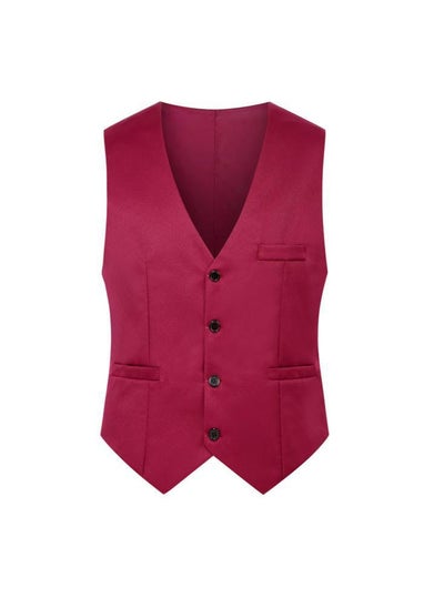 Buy Professional Groomsman Ceremony VestWine Red-single vest Wine Red-single vest in UAE