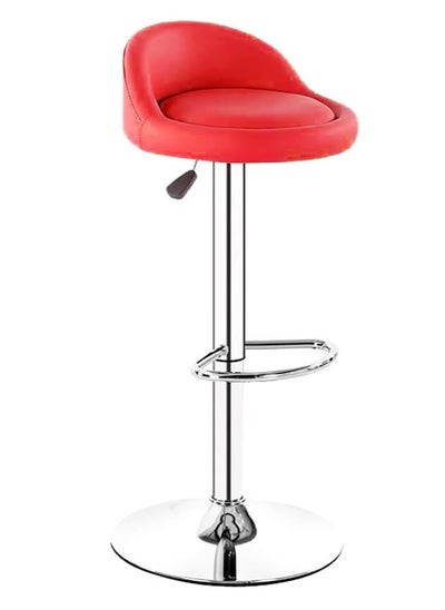 Buy Swivel Bar Stool Height Adjustable Bar Chair PU Leather Counter Barstools High Chairs Kitchen Island Chairs With Footrest for Home Office Cofe(Red) in Saudi Arabia